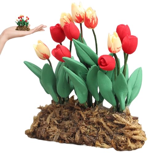 Ssguopte Dollhouse Flowers, 1:12 Harz realistische Tulpen Miniaturblumen für Handwerk, künstliche winzige und ultraleuchte Miniaturanlagen für die Dekoration von Puppenhaus Ssguopte Dollhouse Flowers, 1:12 Harz realistische Tulpen Miniaturblumen für Handwerk, künstliche winzige und ultraleuchte Miniaturanlagen für die Dekoration von Puppenhaus von Ssguopte