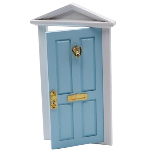 Ssguopte Dollhouse -Tür, 4x7,4 -Zoll -Holzrealistische Miniatur mit Spitzen Oberteil, 1/12 Skala für DIY -Szene, blau Ssguopte Dollhouse -Tür, 4x7,4 -Zoll -Holzrealistische Miniatur mit Spitzen Oberteil, 1/12 Skala für DIY -Szene, blau von Ssguopte