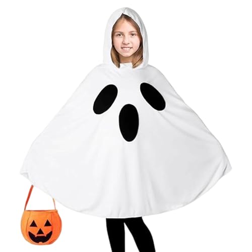 Ssguopte Geisterkostüm für Kleinkinder: Weißes Geisterkostüm mit Kapuze, Halloween-Kostüm, Poncho, Cosplay-Outfits Ssguopte Geisterkostüm für Kleinkinder: Weißes Geisterkostüm mit Kapuze, Halloween-Kostüm, Poncho, Cosplay-Outfits von Ssguopte