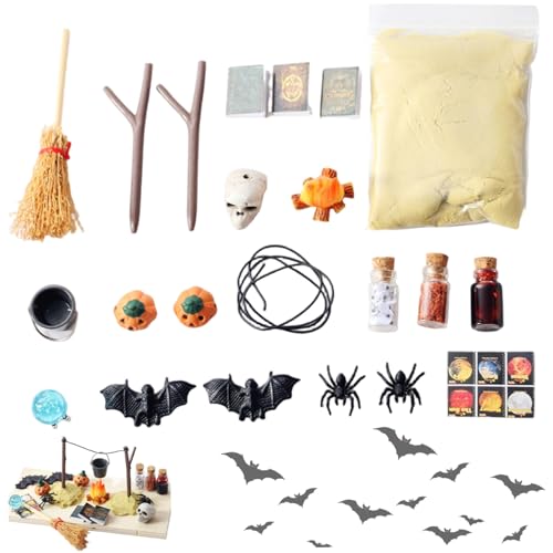 Ssguopte Halloween-Puppenhaus-Miniatur, 1:12 Mini-Halloween-Figuren, inklusive Fledermaus, Spinne, Kürbis, Totenkopf, Hexenwerkzeug und weiterem Kunststoff-DIY-Puppenhaus-Zubehör Ssguopte Halloween-Puppenhaus-Miniatur, 1:12 Mini-Halloween-Figuren, inklusive Fledermaus, Spinne, Kürbis, Totenkopf, Hexenwerkzeug und weiterem Kunststoff-DIY-Puppenhaus-Zubehör von Ssguopte