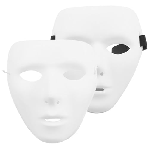 Ssguopte Halloween White Maske 2pcs Malbares Full Face Blindmaske mit Gurten für Maskerade -Kostümparty, Mann + Frau Ssguopte Halloween White Maske 2pcs Malbares Full Face Blindmaske mit Gurten für Maskerade -Kostümparty, Mann + Frau von Ssguopte