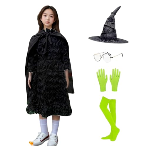 Ssguopte Hexenkostüm für Mädchen, Kleinkind -Hexenkostüm -Set umfasst Kleider, Hut, Handschuhe, Socken und Brillen für Halloween -Cosplay -Geburtstagsfeier, 130 cm Ssguopte Hexenkostüm für Mädchen, Kleinkind -Hexenkostüm -Set umfasst Kleider, Hut, Handschuhe, Socken und Brillen für Halloween -Cosplay -Geburtstagsfeier, 130 cm von Ssguopte