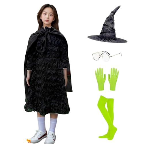 Ssguopte Hexenkostüm für Mädchen, Kleinkind -Hexenkostüm -Set umfasst Kleider, Hut, Handschuhe, Socken und Brillen für Halloween -Cosplay -Geburtstagsfeier, 140 cm Ssguopte Hexenkostüm für Mädchen, Kleinkind -Hexenkostüm -Set umfasst Kleider, Hut, Handschuhe, Socken und Brillen für Halloween -Cosplay -Geburtstagsfeier, 140 cm von Ssguopte