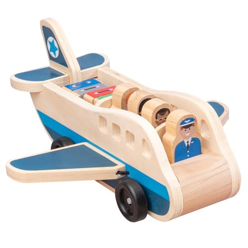 Ssguopte Hölzerne Passagierflugzeugset, Spielzeugflugzeug mit 4 Spielfiguren und 4 Koffer für Kleinkinder, klassisches Holzspielzeug perfekt für Rollenspiele und Fähigkeitenentwicklung Ssguopte Hölzerne Passagierflugzeugset, Spielzeugflugzeug mit 4 Spielfiguren und 4 Koffer für Kleinkinder, klassisches Holzspielzeug perfekt für Rollenspiele und Fähigkeitenentwicklung von Ssguopte