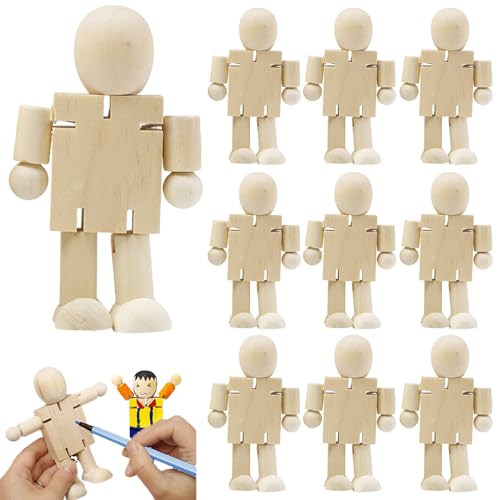 Ssguopte Hölzerner Roboter 10pcs 4x3 Zoll poable hölzerne Figuren mit beweglichen gemeinsamen DIY -freundlichen unfertigen Holzspielzeug für Kinder, um zu malen Ssguopte Hölzerner Roboter 10pcs 4x3 Zoll poable hölzerne Figuren mit beweglichen gemeinsamen DIY -freundlichen unfertigen Holzspielzeug für Kinder, um zu malen von Ssguopte
