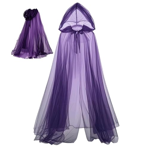Ssguopte Kapuzenumhang, 149 cm, durchsichtiger Umhang, Geister-Cosplay-Kostüm, Kapuzenumhang für Damen, Halloween-Party Ssguopte Kapuzenumhang, 149 cm, durchsichtiger Umhang, Geister-Cosplay-Kostüm, Kapuzenumhang für Damen, Halloween-Party von Ssguopte