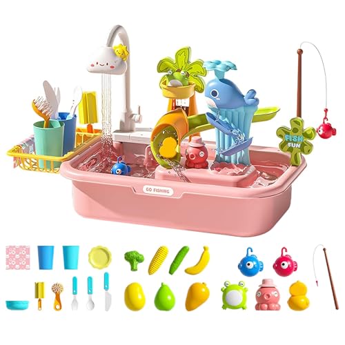 Ssguopte Kids Water Table Abnehmbares elektrisches Spielwaschbecken mit fließendem Wasserunterricht mit 180 ° rotierender Wasserhahn für Kinder, Park, Kindergarten, Garten von Ssguopte