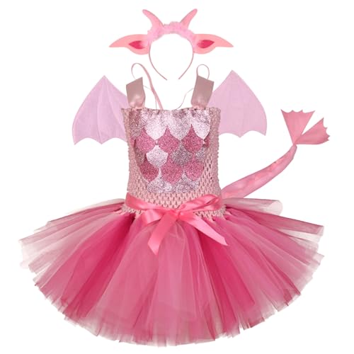 Ssguopte Kleinkind Dinosaurierkostüm, niedliche weiche Bowknot Tulle Kleinkind Halloween Kostüm Girl mit Ohrstirnband & Schwanz & Flügel für Cosplay -Fotoshootte Party Performance, Medium Ssguopte Kleinkind Dinosaurierkostüm, niedliche weiche Bowknot Tulle Kleinkind Halloween Kostüm Girl mit Ohrstirnband & Schwanz & Flügel für Cosplay -Fotoshootte Party Performance, Medium von Ssguopte