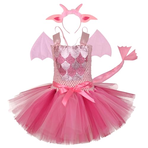 Ssguopte Kleinkind Dinosaurierkostüm, niedliche weiche Bowknot Tulle Kleinkind Halloween Kostüm Girl mit Ohrstirnband & Schwanz & Flügel für Cosplay -Fotoshootte Party Performance, Ssguopte Kleinkind Dinosaurierkostüm, niedliche weiche Bowknot Tulle Kleinkind Halloween Kostüm Girl mit Ohrstirnband & Schwanz & Flügel für Cosplay -Fotoshootte Party Performance, von Ssguopte