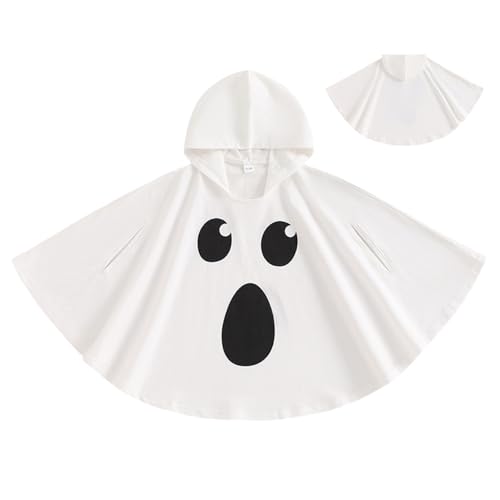 Ssguopte Kleinkind Ghost Kostüm Baumwoll Ghost Cloak Halloween Kostüme für Jungen Mädchen Cosplay -Outfits, geeignet für Kinder im Alter von 18 bis 24 Monaten von Ssguopte