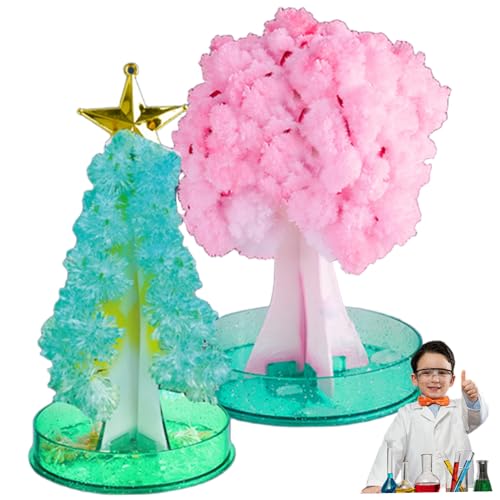 Ssguopte Kristallwachstum Kit Neuheit DIY Fun Science Kit Mini Paper Weihnachten & Kirschblütenbaum Baumwachstum Zubehör Spezielle Schreibtischdekorationen bedeutungsvolles Geschenk für Kinder von Ssguopte