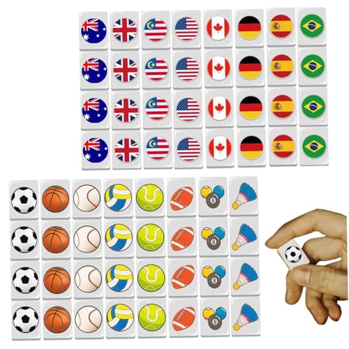 Ssguopte Mini Mahjong Set Escape Games 64pcs 24 -mm -Ballmuster Mahjong -Karten Blöcke wiederverwendbares Reise -Set Einfach zu Spielen Sea Side Escape Game Blocks für Party von Ssguopte