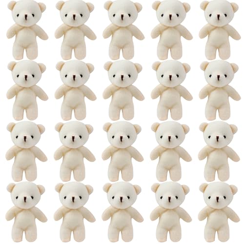 Ssguopte Mini Teddybären, 20pcs 4, 3 Zoll Plüsch Kleiner Teddybär, Mini Stofftiere für DIY Keychain Bag Crafts Geburtstag Graduation Party Geschenk von Ssguopte