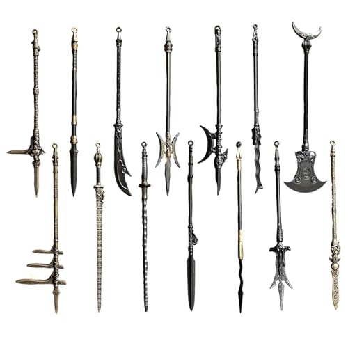 Ssguopte Mini-Waffen 14pcs 5 Zoll Zinklegierung Alte Miniaturwaffen umfassen Lance, Halberd, Speer, Dolch-Achse und mehr, Geschenk für Sammler Ssguopte Mini-Waffen 14pcs 5 Zoll Zinklegierung Alte Miniaturwaffen umfassen Lance, Halberd, Speer, Dolch-Achse und mehr, Geschenk für Sammler von Ssguopte