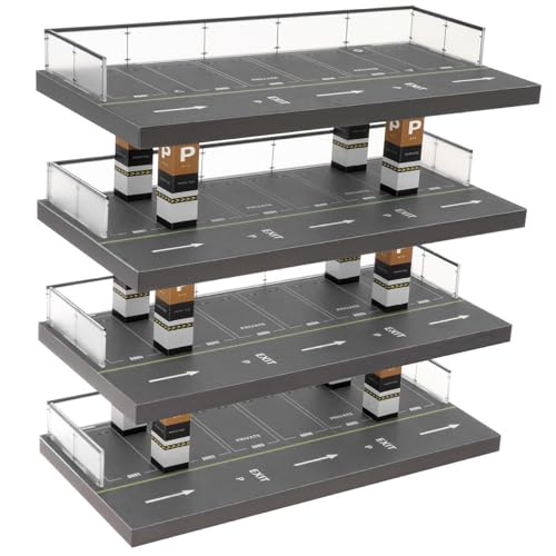 Ssguopte Modellauto-Vitrine mit Parkszene, Maßstab 1:64, 4-stöckiges Spielzeugauto-Display, einfache Montage, DIY, freundlich, lichtbeständig, kein Auto Ssguopte Modellauto-Vitrine mit Parkszene, Maßstab 1:64, 4-stöckiges Spielzeugauto-Display, einfache Montage, DIY, freundlich, lichtbeständig, kein Auto von Ssguopte