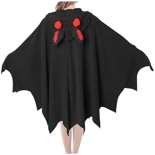 Ssguopte Mottenkostüm, Halloween Moth Cape mit Motorhaube und Knopf, Schreckens -Cosplay -Kostüm für Halloween -Party von Ssguopte