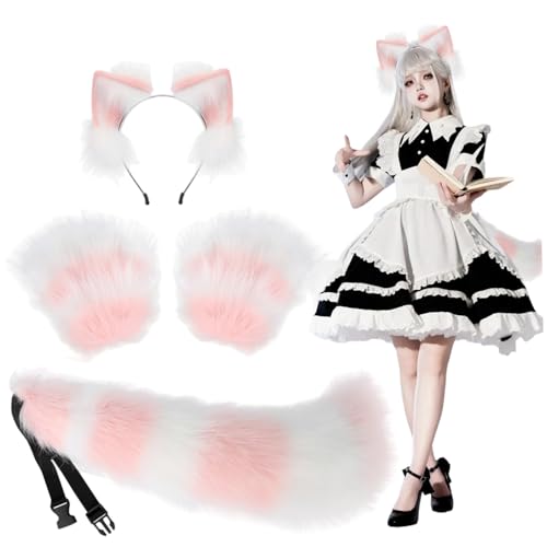 Ssguopte Pelzig Kostüm, Fox -Kostüm -Set enthält elastische Fuchs -Ohren -Stirnband, Flauschige Pfotenhandschuhe und biegsamer Therian -Schwanz für Halloween Anime Cosplay Party Ssguopte Pelzig Kostüm, Fox -Kostüm -Set enthält elastische Fuchs -Ohren -Stirnband, Flauschige Pfotenhandschuhe und biegsamer Therian -Schwanz für Halloween Anime Cosplay Party von Ssguopte