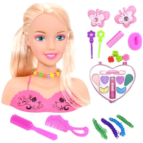 Ssguopte Puppen -Make -up -Kopfset mit Accessoires, kämpferbarer Frisurpraxis, Kinderspielzeug für Kinder Ssguopte Puppen -Make -up -Kopfset mit Accessoires, kämpferbarer Frisurpraxis, Kinderspielzeug für Kinder von Ssguopte