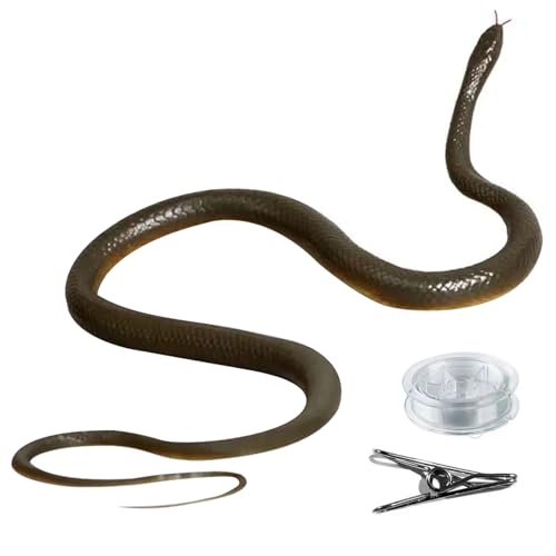 Ssguopte Schlangenstreich mit Schnurclip, 81 cm, realistischer Schlangenstreich, zum Scherzen, Halloween-Partygeschenke von Ssguopte
