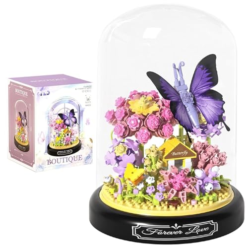 Ssguopte Schmetterlingsblumenbaubausteine ​​Set Creative DIY Insekten Schmetterlings Bausteine ​​Blüten mit Staubabdeckung Geschenke für Erwachsene Kinder von Ssguopte