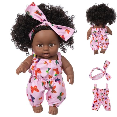 Ssguopte Schwarze Babypuppen, 8 Zoll amerikanische afrikanische realistische Babypuppe, bewegliches Gelenk, lockiges Haar, waschbar, style11 Ssguopte Schwarze Babypuppen, 8 Zoll amerikanische afrikanische realistische Babypuppe, bewegliches Gelenk, lockiges Haar, waschbar, style11 von Ssguopte