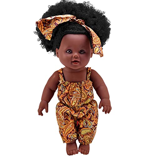 Ssguopte Schwarzes Mädchen Puppe Afroamerikaner Baby Spielen 12 Zoll lockiges Haar brauner Kinder Geburtstag Geschenk von Ssguopte