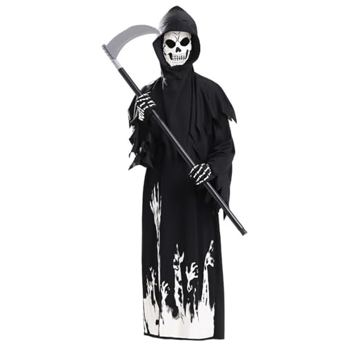 Ssguopte Sensenmut Kostüm Luminous Scary Halloween Kostüme umfassen Handschuhe und Sichel Cosplay -Outfits für Erwachsene Frauen Männer Männer Ssguopte Sensenmut Kostüm Luminous Scary Halloween Kostüme umfassen Handschuhe und Sichel Cosplay -Outfits für Erwachsene Frauen Männer Männer von Ssguopte