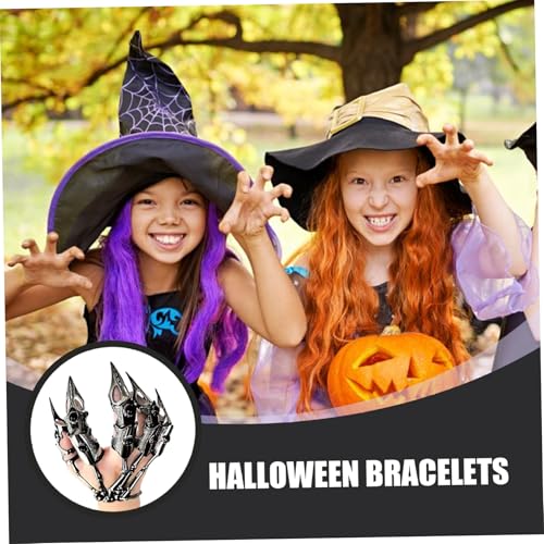 Ssguopte Skelett Handarmband 5pcs Vollfinger Ringe Punk Gothic Schmuck bewegliche Gelenklegierung Halloween Cosplay Schwarz Ssguopte Skelett Handarmband 5pcs Vollfinger Ringe Punk Gothic Schmuck bewegliche Gelenklegierung Halloween Cosplay Schwarz von Ssguopte