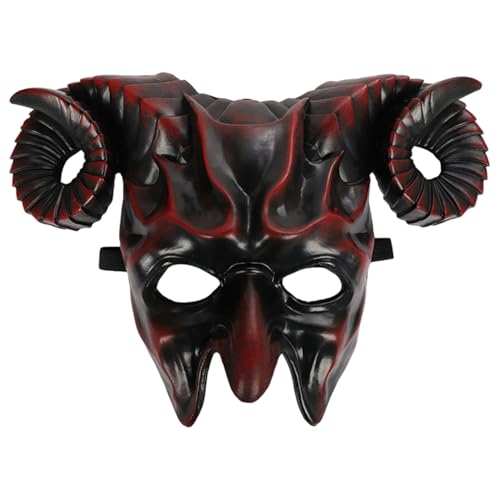 Ssguopte Teufelsmaske, gruselige 3D-Halbgesichtsmaske mit Horn, Ziegenmaske, Monster-Dämon, Halloween-Kostüm für Ostern, Halloween, Cosplay, Party Ssguopte Teufelsmaske, gruselige 3D-Halbgesichtsmaske mit Horn, Ziegenmaske, Monster-Dämon, Halloween-Kostüm für Ostern, Halloween, Cosplay, Party von Ssguopte