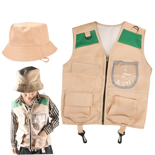 Ssguopte Zoo Keeper Kostüm für Kinder, Stoff Paläontologe Kostüm mit Weste & Hut, Kinder kleiden Sich für Halloween, Cosplay und mehr Ssguopte Zoo Keeper Kostüm für Kinder, Stoff Paläontologe Kostüm mit Weste & Hut, Kinder kleiden Sich für Halloween, Cosplay und mehr von Ssguopte