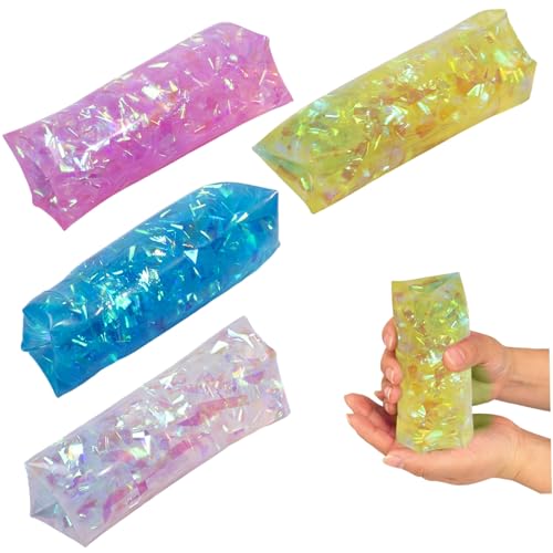 Wasser Wiggler für Kinder Erwachsene 4pcs Stressabbau 4.3x1.6in Wasser Schlangenspielzeug mit Band in weichem und kühlem Gummi -Squeeze -Spielzeug, zufällige Farbe von Ssguopte