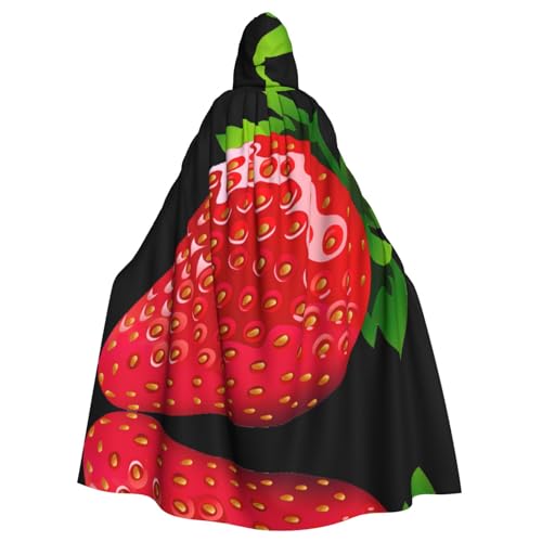 StOlmx Erdbeer Clipart Kapuzenumhang in voller Länge für Halloween, Karneval, Fasching, Cosplay von StOlmx