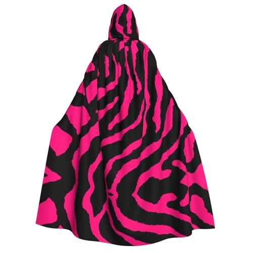 StOlmx Kapuzenumhang für Erwachsene, Zebra-Tiger, Leopardenmuster, Rosa, für Erwachsene, Cosplay, langlebig und bequem, Hexe für Erwachsene von StOlmx