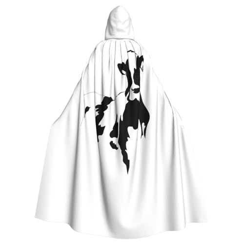 StOlmx Umhang mit Kapuze in Kuh in Schwarz und Weiß, für Halloween, Karneval, Fasching, Cosplay von StOlmx