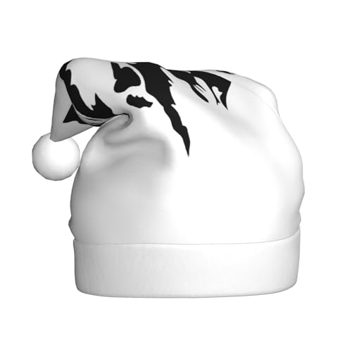 StOlmx Weihnachtsmütze Weihnachtsmütze für Erwachsene Deluxe Plüsch Nikolausmütze mit breiter für Nikolauskostüm Kuh in Schwarz und Weiß von StOlmx
