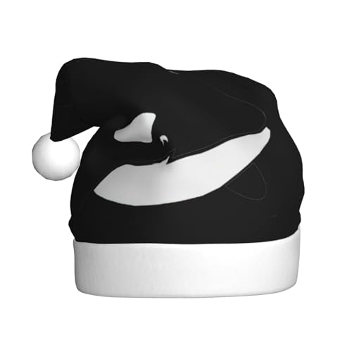 StOlmx Weihnachtsmütze Weihnachtsmütze für Erwachsene Deluxe Plüsch Nikolausmütze mit breiter für Weihnachtsmann Kostüm Killer Wal Delfin Ozean von StOlmx
