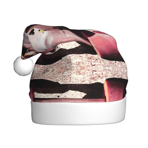 StOlmx Weihnachtsmütze für Erwachsene, flauschige Weihnachtsmütze mit, warme große Weihnachtsmütze für Männer und Frauen, Skateboard von StOlmx