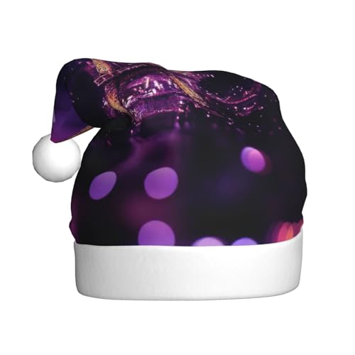 StOlmx Weihnachtsmütze für Erwachsene, flauschige Weihnachtsmütze mit, warme große Weihnachtsmütze für Männer und Frauen, rosa Paris von StOlmx