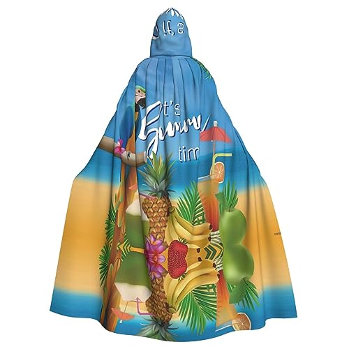 Unisex Hooded Cloak, hochwertiges Dress Up & Pretend Play Outfit,Full Length Hooded Cloak for Adults, Summer Papagei Pineapple Birds Print von StOlmx