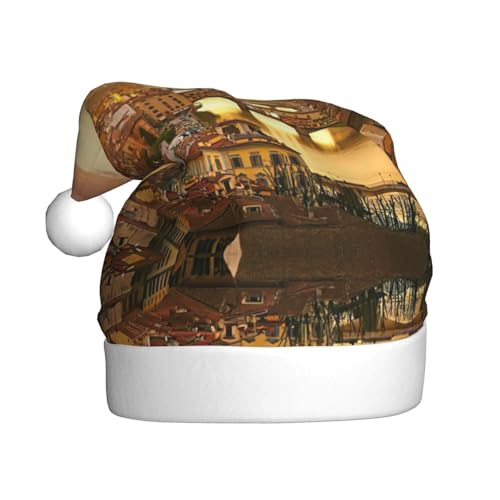 Weihnachtsmütze für Erwachsene, flauschige Weihnachtsmütze mit, warme große Weihnachtsmütze für Männer und Frauen, Sonnenuntergang von StOlmx