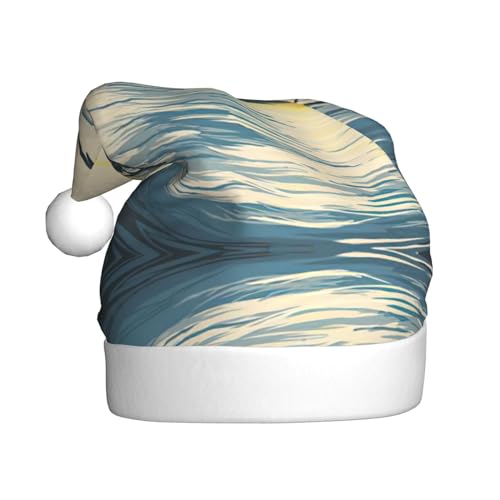 Weihnachtsmütze für Erwachsene, flauschige Weihnachtsmütze mit, warme große Weihnachtsmütze für Männer und Frauen, bewölkter Himmel von StOlmx