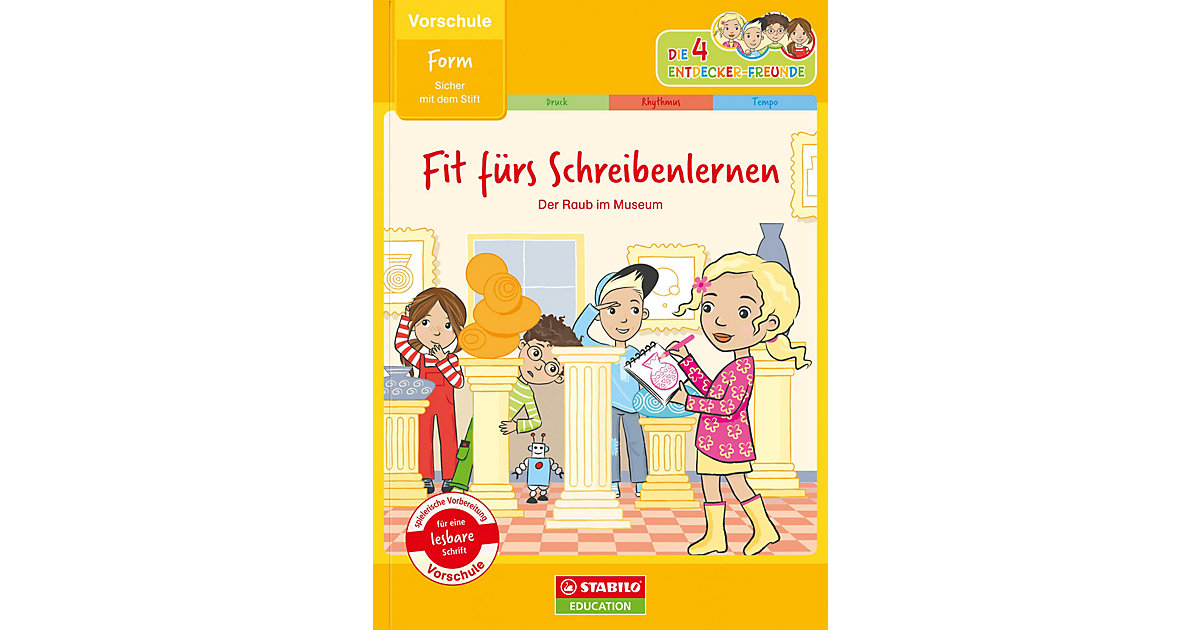 Buch - Die 4 Entdecker-Freunde: Fit fürs Schreibenlernen - sicher mit dem Stift (Vorschule)  Kinder von Stabilo