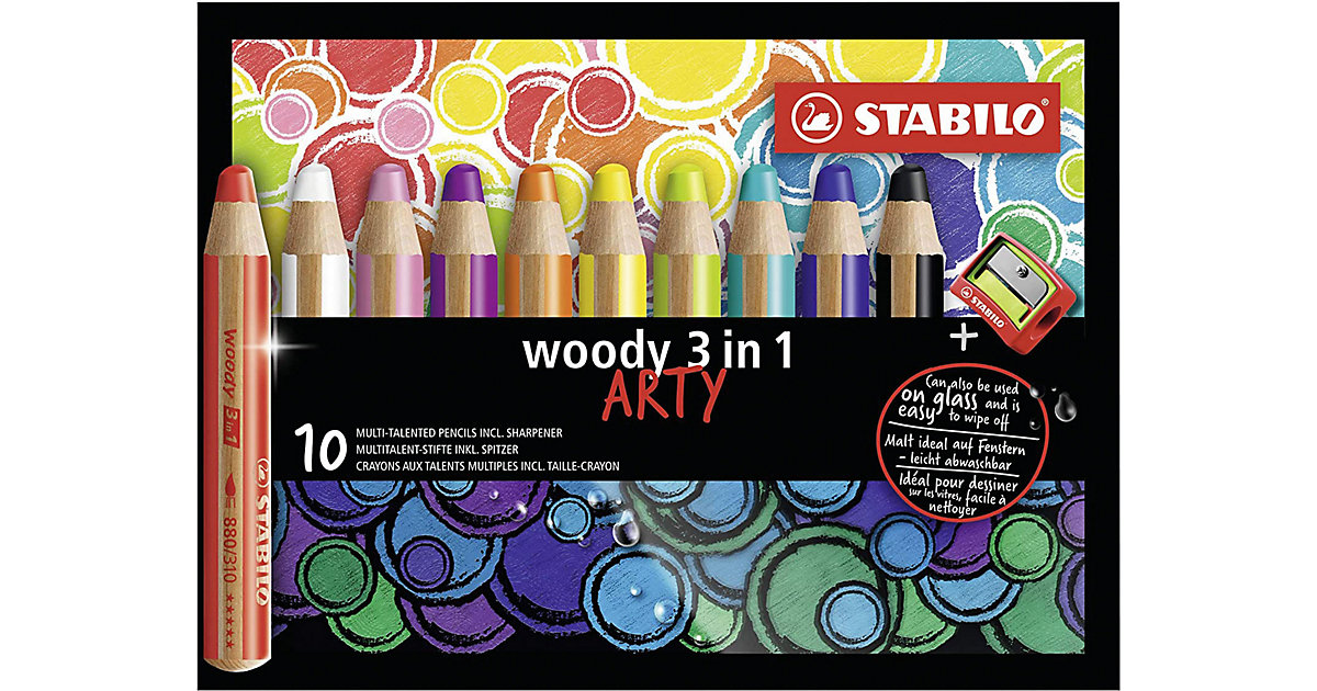 Buntstifte woody 3 in 1 ARTY, 10 Farben, inkl. Anspitzer mehrfarbig Modell 1 Buntstifte woody 3 in 1 ARTY, 10 Farben, inkl. Anspitzer mehrfarbig Modell 1 von Stabilo