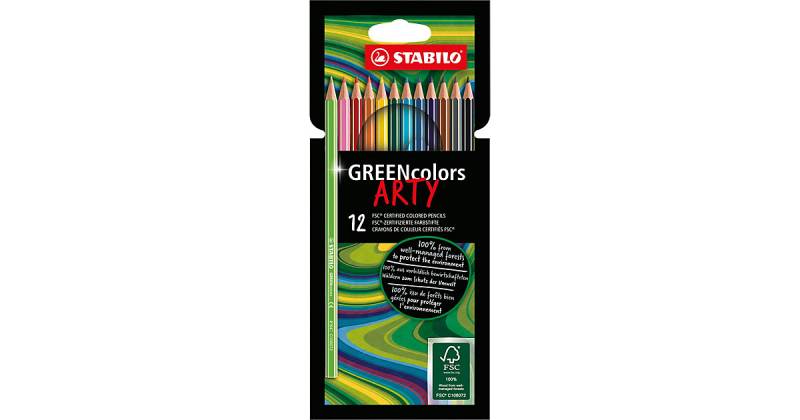 Buntstifte GREENcolors ARTY, 12 Farben bunt von Stabilo