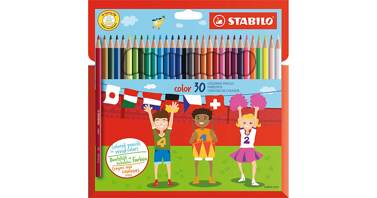 Buntstifte color, 30 Farben bunt von Stabilo