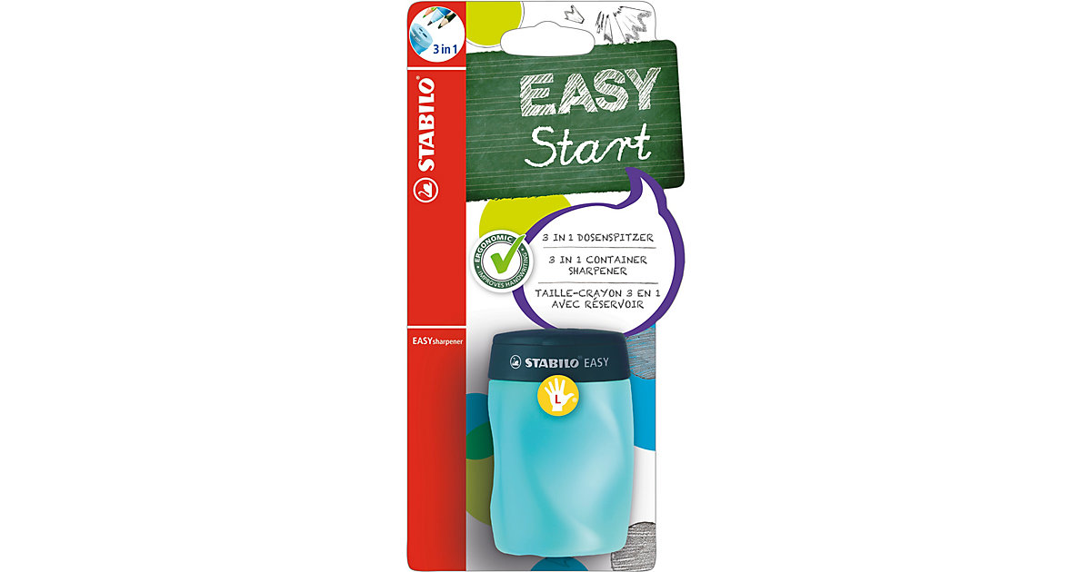Dosenspitzer EASYsharpener 3 in 1 Linkshänder petrol von Stabilo