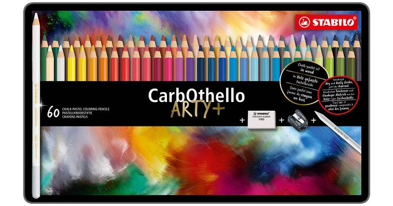 Pastellkreidestifte CarbOthello ARTY, 60 Farben im Metalletui, inkl. Zubehör bunt von Stabilo