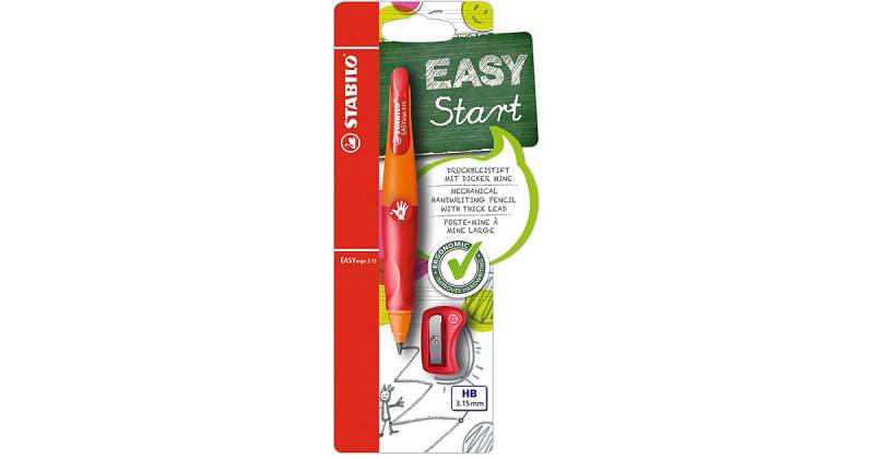 Druckbleistift EASYergo 3.15 mm HB Rechtshänder, orange/rot , inkl. Spitzer rot/orange von Stabilo