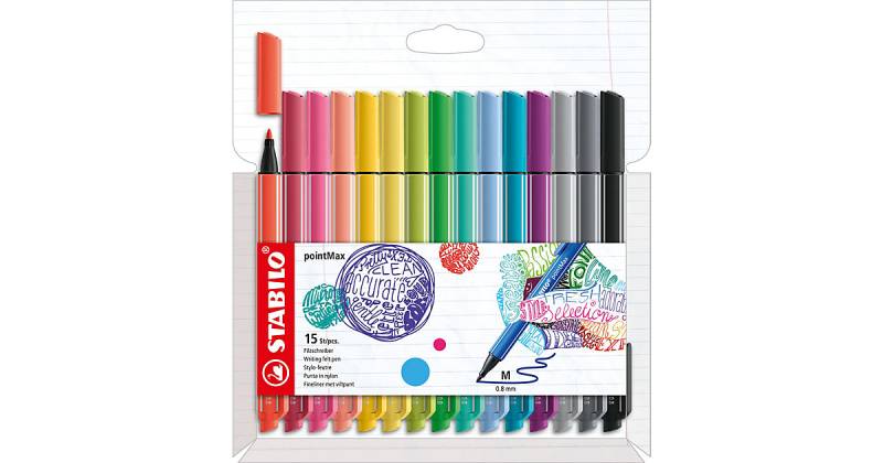 Filzschreiber pointMax, 15 Farben bunt Modell 10 von Stabilo