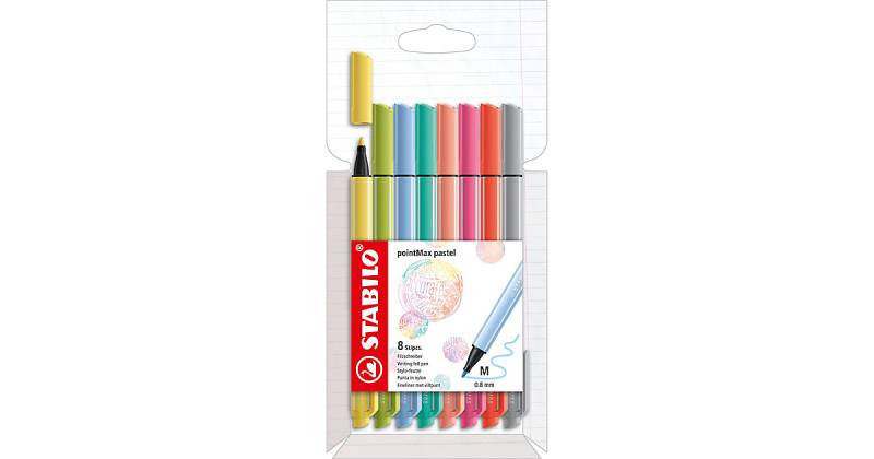 Filzschreiber pointMax PASTEL, 8 Farben pastell von Stabilo